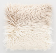 Online Designer Combined Living/Dining Mocha Ombre Mongolian Faux Fur Throw Pillow