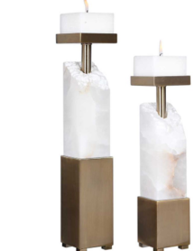 Online Designer Hallway/Entry Serene Wood Candleholders, S/2