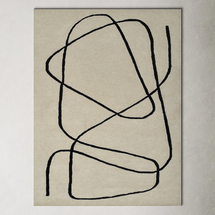 Online Designer Living Room Whistler Hand Tufted Wool Ivory/Black Rug