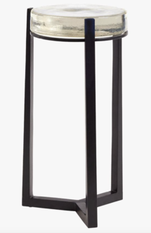 Online Designer Home/Small Office Cori 10" Round Recycled Glass Accent Table