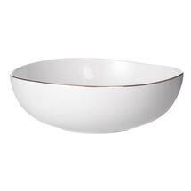Online Designer Living Room Organic Shaped Porcelain Small Bowls - Gold Rimmed - set of 4