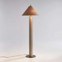 Online Designer Living Room Remi Natural Linen Floor Lamp