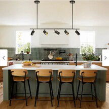 Online Designer Combined Living/Dining 5-Light Modern Farmhouse Linear Swivel Track Lighting Spotlight for Kitchen Island - Black