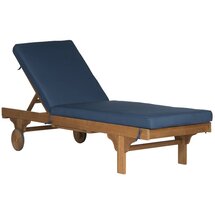 Online Designer Bedroom Alvah 78.70" Long Reclining Single Chaise with Cushion and Table