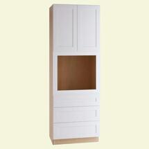 Online Designer Living Room Newport Assembled 33 x 90 x 24 in. Pantry/Utility Universal Oven Kitchen Cabinet in Pacific White