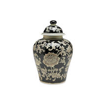Online Designer Kitchen 10" Florent Ginger Jar, Black/Cream