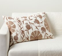 Online Designer Combined Living/Dining Montrose Suzani Embroidered Lumbar Pillow