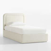 Online Designer Bedroom Mira Cream Boucle Upholstered Kids Twin Storage Bed