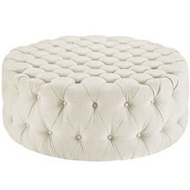 Online Designer Bedroom Circle Tufted Ottoman