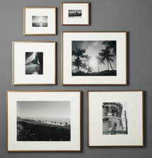 Online Designer Combined Living/Dining gallery brass frames with white mats