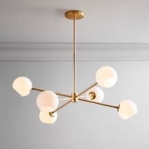Online Designer Bedroom Staggered Glass 6-Light Chandelier