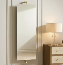 Online Designer Bedroom Rivenna Champagne Gold Frameless Rectangular Wall Mirror