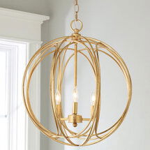 Online Designer Combined Living/Dining LUNA 3 LIGHT CIRCLET CHANDELIER - LARGE