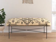 Online Designer Bedroom Branford Handmade Jute Bench with Metal Legs