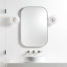 Online Designer Bathroom Edge Medium Silver Rounded Rectangle Wall Mirror 36"x24"