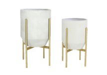 Online Designer Home/Small Office Bartling 2-Piece Metal pot planter