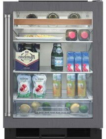 Online Designer Dining Room Sub-Zero 24 Inch Wide 7 Bottle Capacity Energy Star Rated Beverage Center with Crisper Drawer with Left Handed Door and Professional Style Handle