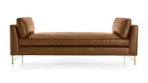 Online Designer Bedroom Tyson Leather Daybed with Brass Base