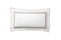 Online Designer Bedroom MORGAN BANDED 400-THREAD-COUNT ORGANIC PILLOWCASES - SIMPLY TAUPE - KING SHAM
