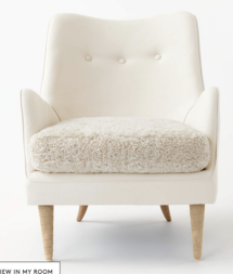 Online Designer Living Room ed Linen And Shearling Chair