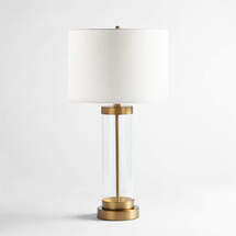 Online Designer Home Office Promenade Small Brass Table Lamp with USB Port 27.75"