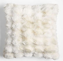 Online Designer Combined Living/Dining Textured Faux Fur Arctic Ivory 20"x20" Throw Pillow with Feather Insert