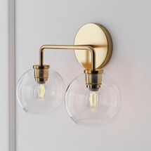 Online Designer Bathroom Sculptural 2-Light Globe Sconce - Clear