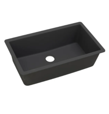 Online Designer Kitchen Black Quartz Classic 33" x 18-7/16" x 9-7/16" Undermount Kitchen Sink (Part number: ELGRU13322BK0)