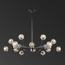 Online Designer Combined Living/Dining Elizabelle 18 - Light Dimmable Sputnik Modern Linear Chandelier