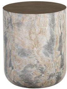 Online Designer Home Office Dazi End Table, Marble Look/Antique Brass