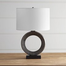 Online Designer Combined Living/Dining Crest Silver Table Lamp with White Shade