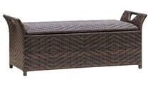 Online Designer Patio Quinto Wing Wicker Storage Bench