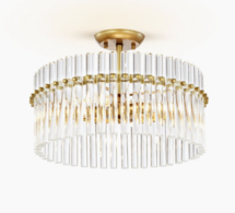 Online Designer Combined Living/Dining Emmali 4-Light 16.9" Brushed Brass Crystal Flush Mount