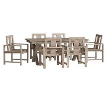 Online Designer Patio Indio X-Base Extending Dining Table & Arm Chair Dining Set - Gray