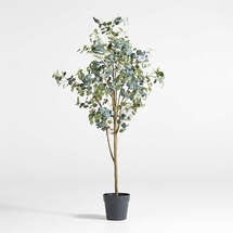 Online Designer Hallway/Entry Faux Silver Dollar Eucalyptus Tree 6'