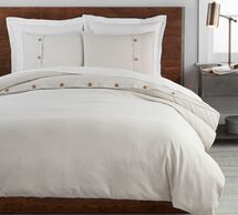 Online Designer Hallway/Entry Wheaton Striped Linen/Cotton Duvet Cover