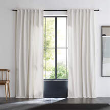 Online Designer Bedroom Ivory Cotton Velvet Window Curtain Panel with Lining 48"x120"