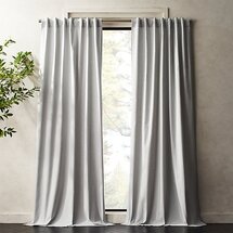 Online Designer Home Office Silver Grey Basketweave II Curtain Panel 48"x108"