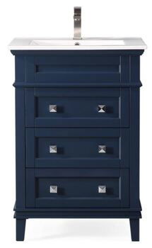 Online Designer Bathroom 24” Felix Navy Blue Slim Modern Bath Vanity