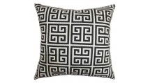 Online Designer Living Room Paros Greek Key Pillow Black White