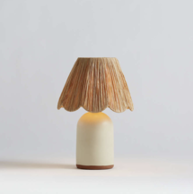 Online Designer Bedroom Greta Scalloped Raffia Table Lamp