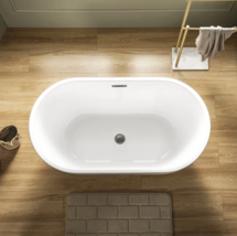 Online Designer Bathroom BTA1703 -B/N-Drain &O Cove 48'' x 26'' Freestanding Soaking Acrylic Bathtub