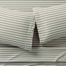 Online Designer Bedroom Comfy Tee Verte Green Stripe 100% Organic Cotton Jersey Kids Queen Sheet Set