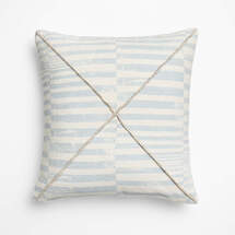 Online Designer Bedroom Clare Mudcloth Stripe 20"x20" Pale Blue Throw Pillow with Feather Insert