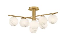 Online Designer Bedroom Selene 30" Wide Lacquered Brass 9-Light Ceiling Light