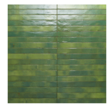 Online Designer Bathroom Chroma 2" x 18" Glossy Porcelain Field Tile in Green