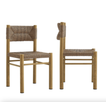 Online Designer Patio Parkland Outdoor Patio Rattan and Aluminum Dining Side Chairs Set of 2