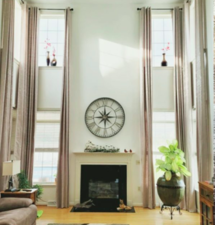 Online Designer Kitchen Extra long luxury solid linen curtain custom made 12-24 ft Off White Beige Gray Blue story drapes FREE SWATCH Ikiriska
