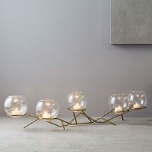 Online Designer Living Room Brass & Glass Globe Centerpiece