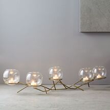 Online Designer Dining Room Brass + Glass Globe Centerpiece